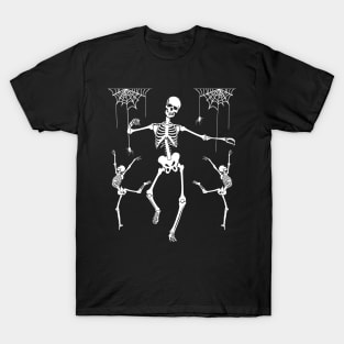 DANCING SKELETONS WITH SPIDER WEBS T-Shirt